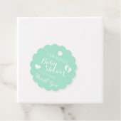 Gepersonaliseerd Mint Green Baby Feet Baby shower Bedankjes Labels (In situ)