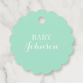 Gepersonaliseerd Mint Green Baby Feet Baby shower Bedankjes Labels (Achterkant)