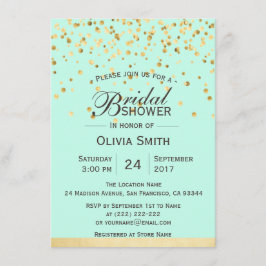 Gepersonaliseerd Mint Green Gold Vrijgezellenfeest Kaart