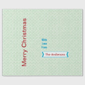 Gepersonaliseerd Mint Green Holiday Wrapping Paper Cadeaupapier (Vlak)