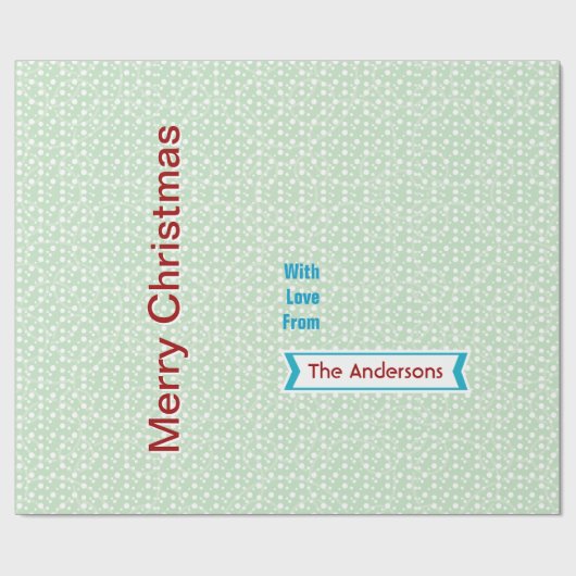 Gepersonaliseerd Mint Green Holiday Wrapping Paper Cadeaupapier (Vlak)