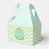 Gepersonaliseerd Mint Groen Gouden Folie Chevron P Bedankdoosjes (Voorkant Zijde)