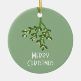 Gepersonaliseerd Mistletoe Keramisch Ornament