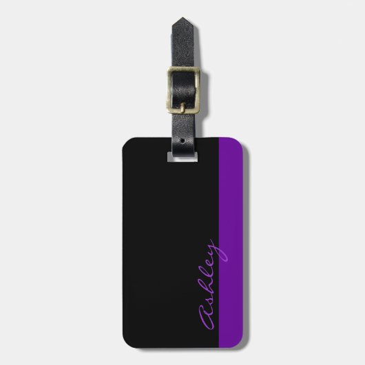Gepersonaliseerd Modern 519 Paars Bagagelabel (Voorkant verticaal)
