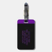 Gepersonaliseerd Modern 519 Paars Bagagelabel (Achterkant verticaal)