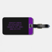 Gepersonaliseerd Modern 519 Paars Bagagelabel (Achterkant horizontaal)