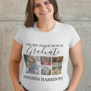 Gepersonaliseerd Modern 5 Foto Afstuderen T-shirt