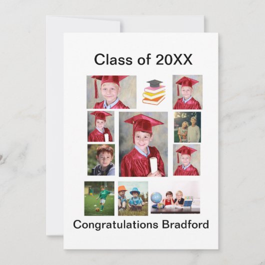 Gepersonaliseerd modern Afstuderen 11 Foto-collage Kaart (Voorkant)