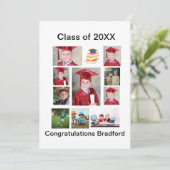 Gepersonaliseerd modern Afstuderen 11 Foto-collage Kaart (Staand voorkant)