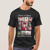 Gepersonaliseerd modern Afstuderen 11 Foto-collage T-shirt (Voorkant)