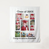 Gepersonaliseerd modern Afstuderen 11 Foto-collage Wandkleed (Voorkant)
