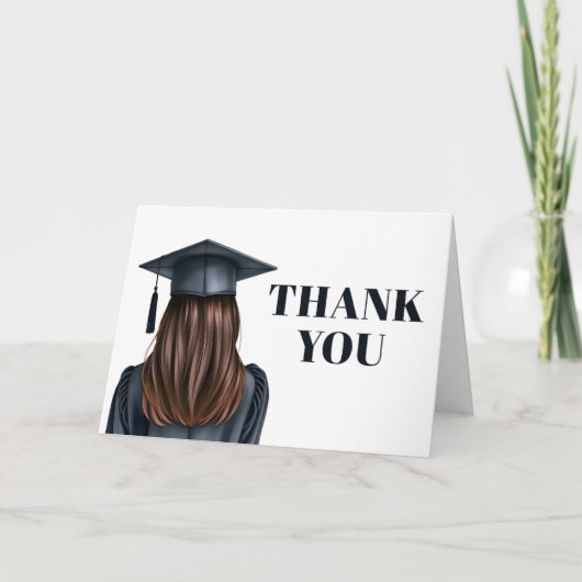 Gepersonaliseerd Modern Afstuderen Vrouw Afstudere Bedankkaart (Voorkant)