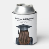 Gepersonaliseerd Modern Afstuderen Vrouw Afstudere Blikjeskoeler (Blikje Voorkant)
