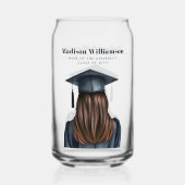 Gepersonaliseerd Modern Afstuderen Vrouw Afstudere Blikvorm Glas (Achterkant)