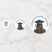 Gepersonaliseerd Modern Afstuderen Vrouw Afstudere Confetti (Voorkanten)