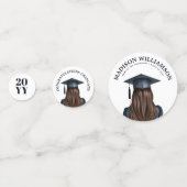 Gepersonaliseerd Modern Afstuderen Vrouw Afstudere Confetti (Achterkanten)