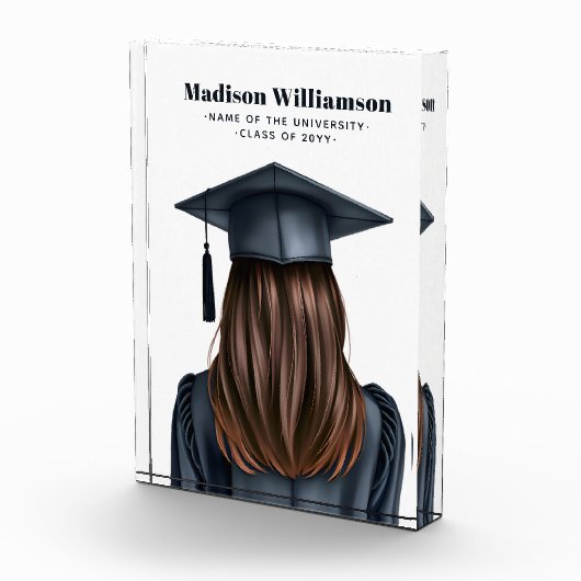 Gepersonaliseerd Modern Afstuderen Vrouw Afstudere Fotoblokken (Rechts)