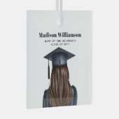 Gepersonaliseerd Modern Afstuderen Vrouw Afstudere Glas Ornament (Voorkant Rechts)
