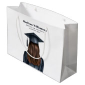 Gepersonaliseerd Modern Afstuderen Vrouw Afstudere Groot Cadeauzakje (Achterkant Gekanteld)