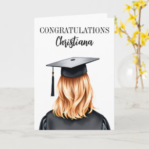 Gepersonaliseerd Modern Afstuderen Vrouw Afstudere Kaart