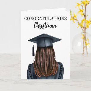 Gepersonaliseerd Modern Afstuderen Vrouw Afstudere Kaart