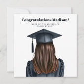 Gepersonaliseerd Modern Afstuderen Vrouw Afstudere Kaart (Voorkant)