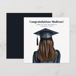 Gepersonaliseerd Modern Afstuderen Vrouw Afstudere Kaart
