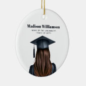 Gepersonaliseerd Modern Afstuderen Vrouw Afstudere Keramisch Ornament (Rechts)
