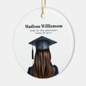 Gepersonaliseerd Modern Afstuderen Vrouw Afstudere Keramisch Ornament (Links)
