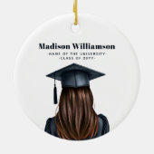 Gepersonaliseerd Modern Afstuderen Vrouw Afstudere Keramisch Ornament (Achterkant)