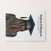 Gepersonaliseerd Modern Afstuderen Vrouw Afstudere Legpuzzel (Horizontaal)