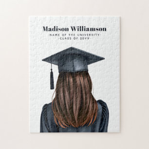 Gepersonaliseerd Modern Afstuderen Vrouw Afstudere Legpuzzel