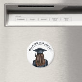 Gepersonaliseerd Modern Afstuderen Vrouw Afstudere Magneet (Insitu (Vaatwasser))