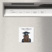 Gepersonaliseerd Modern Afstuderen Vrouw Afstudere Magneet (Insitu (Vaatwasser))