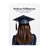 Gepersonaliseerd Modern Afstuderen Vrouw Afstudere Magneet (Verticaal)