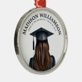 Gepersonaliseerd Modern Afstuderen Vrouw Afstudere Metalen Ornament (Rechts)