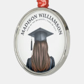 Gepersonaliseerd Modern Afstuderen Vrouw Afstudere Metalen Ornament (Links)