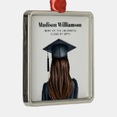 Gepersonaliseerd Modern Afstuderen Vrouw Afstudere Metalen Ornament (Rechts)