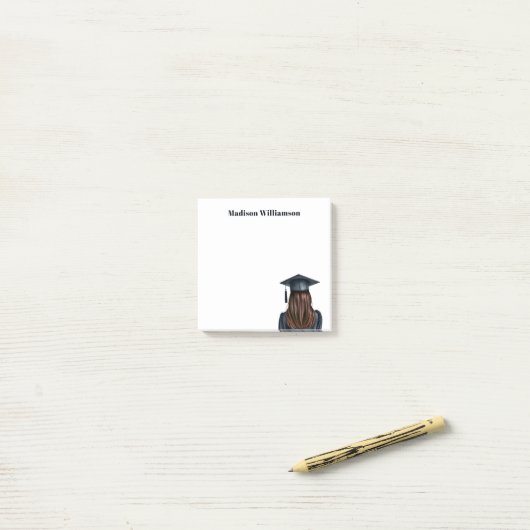 Gepersonaliseerd Modern Afstuderen Vrouw Afstudere Post-it® Notes (Op bureau)