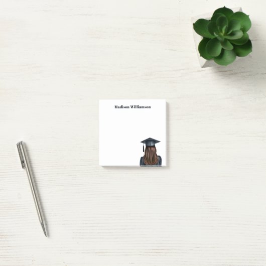 Gepersonaliseerd Modern Afstuderen Vrouw Afstudere Post-it® Notes (Kantoor)