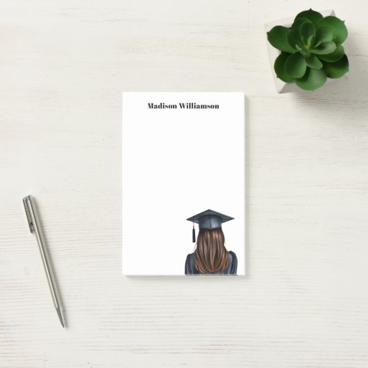 Gepersonaliseerd Modern Afstuderen Vrouw Afstudere Post-it® Notes (Kantoor)