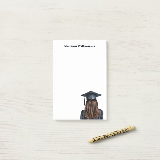 Gepersonaliseerd Modern Afstuderen Vrouw Afstudere Post-it® Notes (Op bureau)