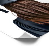 Gepersonaliseerd Modern Afstuderen Vrouw Afstudere Poster (Hoek)