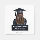 Gepersonaliseerd Modern Afstuderen Vrouw Afstudere Servet (Voorkant)