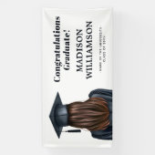 Gepersonaliseerd Modern Afstuderen Vrouw Afstudere Spandoek (Verticaal)