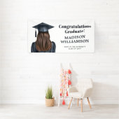Gepersonaliseerd Modern Afstuderen Vrouw Afstudere Spandoek (Insitu)