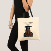 Gepersonaliseerd Modern Afstuderen Vrouw Afstudere Tote Bag (Voorkant (product))