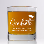 Gepersonaliseerd modern Afstuderen Whisky Glas