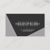 Gepersonaliseerd modern artistiek grijs monogram aanbevelingskaartje (Voorkant)