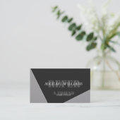 Gepersonaliseerd modern artistiek grijs monogram aanbevelingskaartje (Staand voorkant)